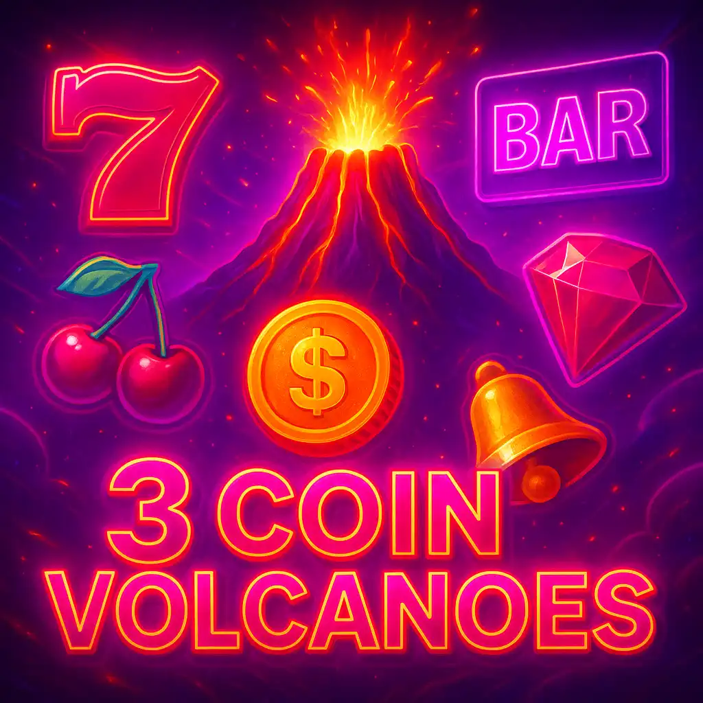3 Coin Volcanoes Slot-Spielbildschirm bei PokerBet Casino